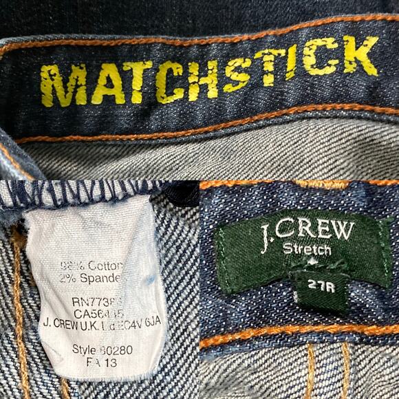 J.Crew Womens Matchstick Slim Straight Med Wash Jeans Distressed Denim Size 27R - Picture 8 of 16